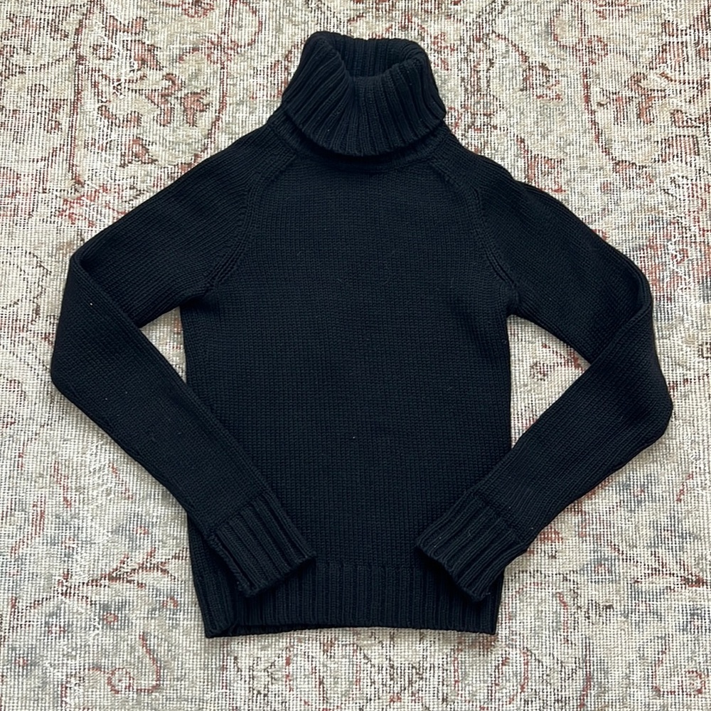 Theory, black, turtleneck sweater, petite
